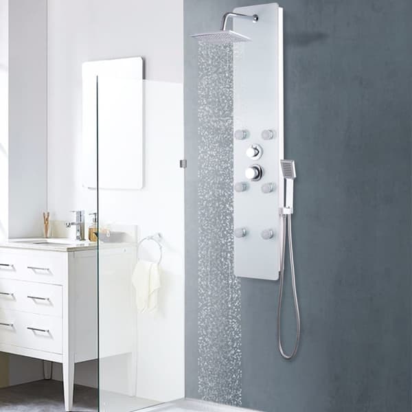 Duschpanel glas 25x44,6x130 cm vit