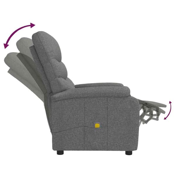 Massagefåtölj mörkgrå tyg