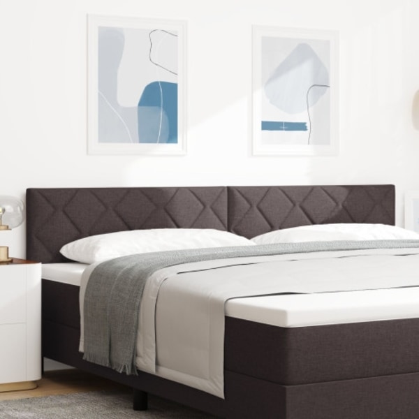 Sänggavel Diamantblock Design Mörkbrun 200 cm Tyg
