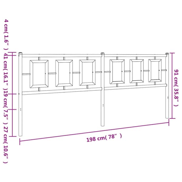Ersättningsgavel metall vit 193 cm