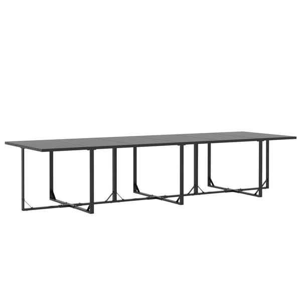 Trädgårdsmöbelset 11 pcs Svart Stål
