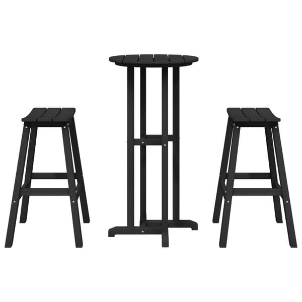 Trädgårds Bar Set 3 pcs Svart HDPE