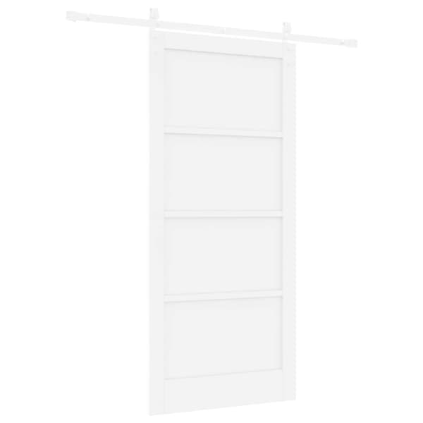Skjutdörr 93 x 202 cm Konstruerat trä Vit