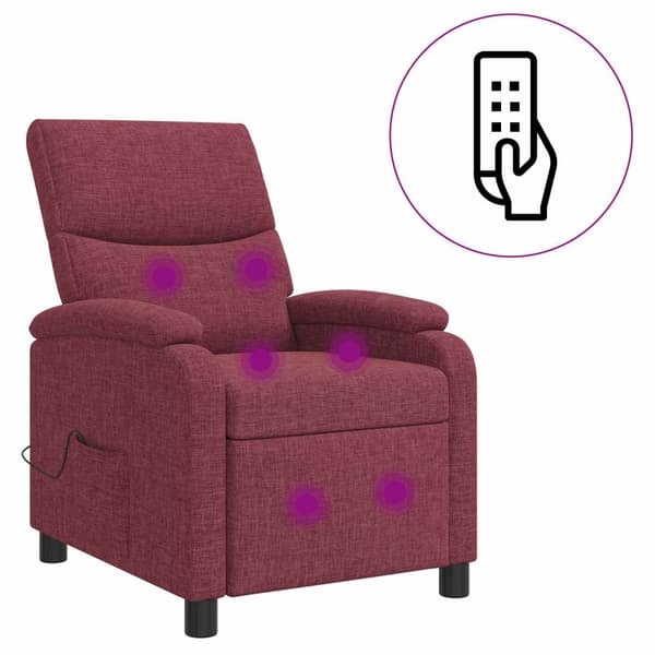 Massagefåtölj Vinröd Tyg