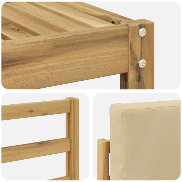 Utomhussoffset 6 pcs Vit och Beige 59 x 59 x 37 cm Polyester