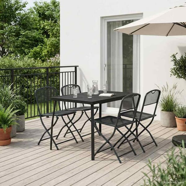 Utemöbelset 5 pcs Antracit Järn och stål