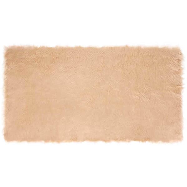 Fuskfäll matta TAFALLA Beige 60 x 110 cm Polyester