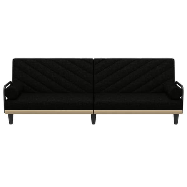Bäddsoffa med armstöd svart tyg