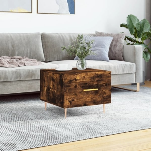 Soffbord rökfärgad ek 50x50x40 cm konstruerat trä
