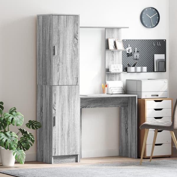 Skrivbord 2 pcs Grå Sonoma