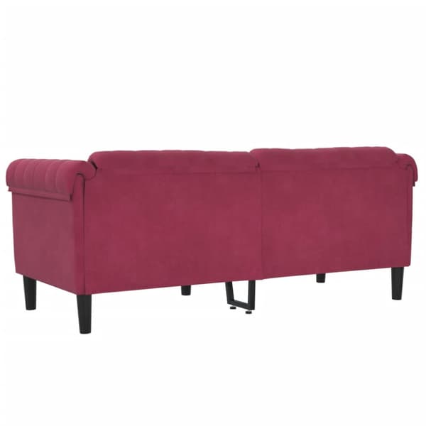 Soffa 2-sits vinröd sammet