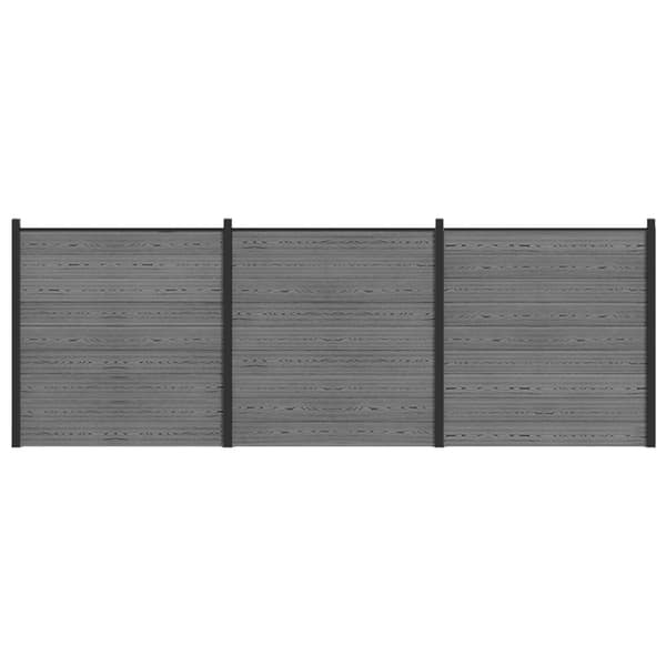 Stängselset 526 x 186 cm WPC och aluminium Grå