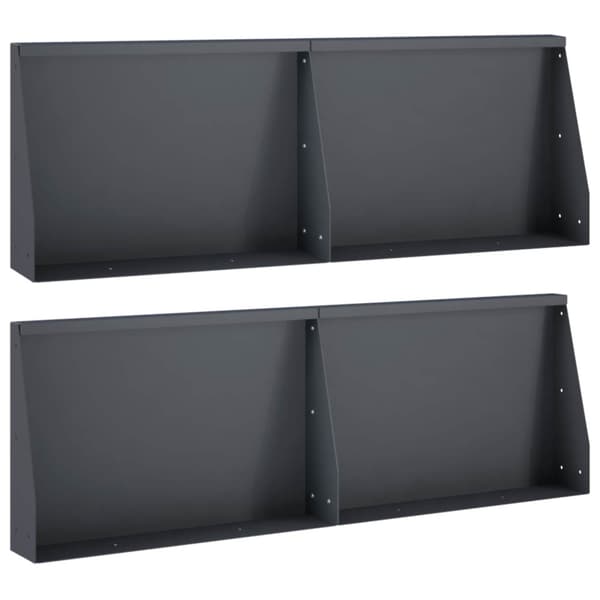 Stödvägg 4 st 60 x 12 x 40 cm Stål Antracit