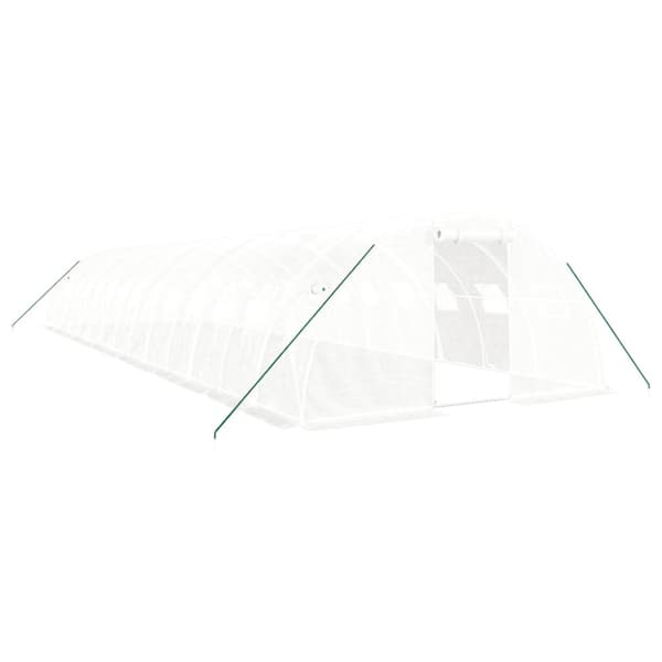 Växthus med stålram vit 56 m² 14x4x2 m