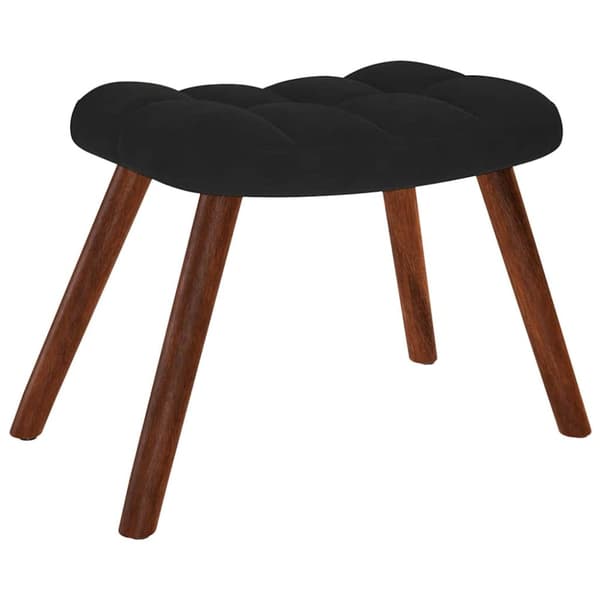Relaxfåtölj med pall svart sammet