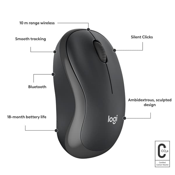 Logitech M240 datormöss Ambidextrous Bluetooth
