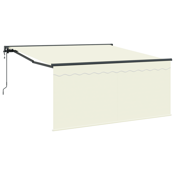 Utfällbar markis Kräm 350 x 250 cm Polyester och aluminium