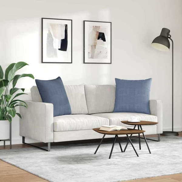 Sofakuddar 2 pcs Blå 80 x 80 cm Kordread tyg