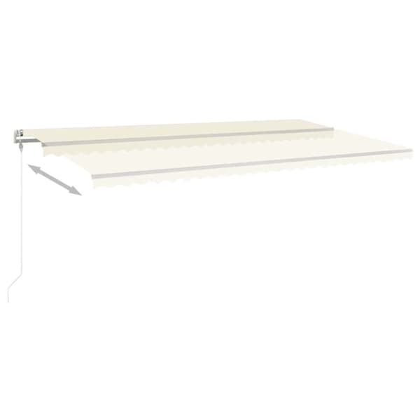 Automatisk markis med vindsensor & LED 600x300 cm gräddvit