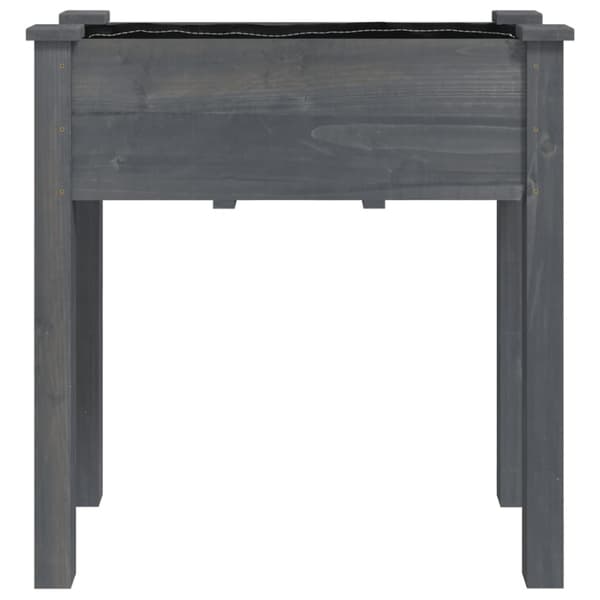 Odlingslåda med foder grå 71x37x76 cm massivt granträ