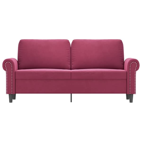 2-sitssoffa vinröd 140 cm sammet