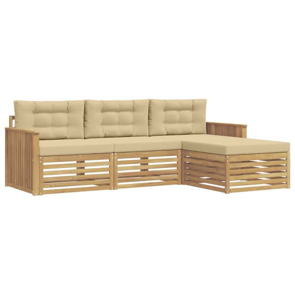 Utomhussoffset 4 pcs Vit och Beige