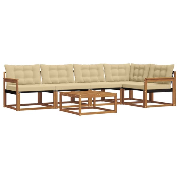 Utomhussoffset 6 st Naturlig och Beige