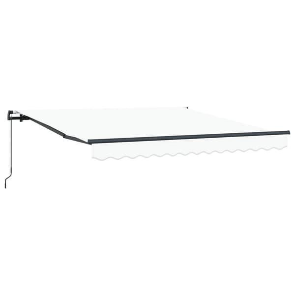 Utfällbar markis Vit 350 x 250 cm Polyester och Stål