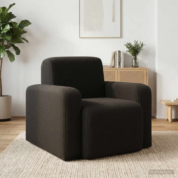 Fåtölj Svart Bouclé