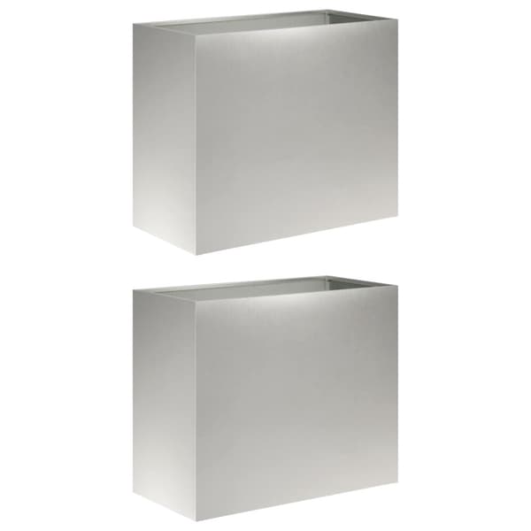Trädgårdsplanterare 2 st Silver 60 x 30 x 40 cm Rostfritt stål