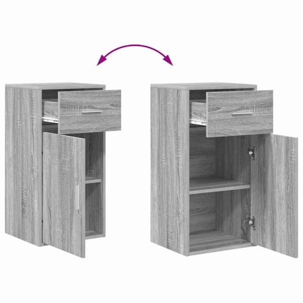 Sideboard med låda Grå Sonoma 38 x 34 x 75 cm
