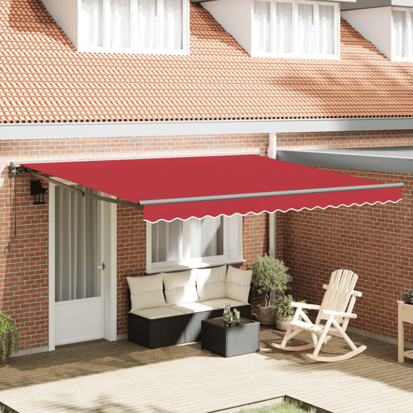 Markisram Röd 400 × 300 cm Polyester med PU-beläggning