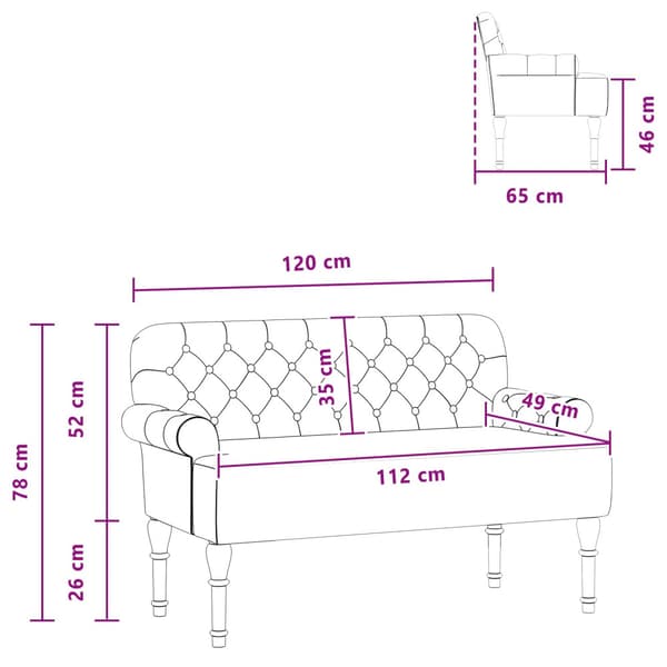 Loveseat med knapprapport Armégrön 120 x 65 x 78 cm