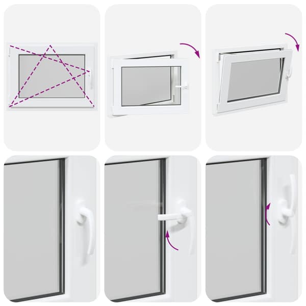 Källarfönster RISOR 80 x 70 cm PVC och glas Vit