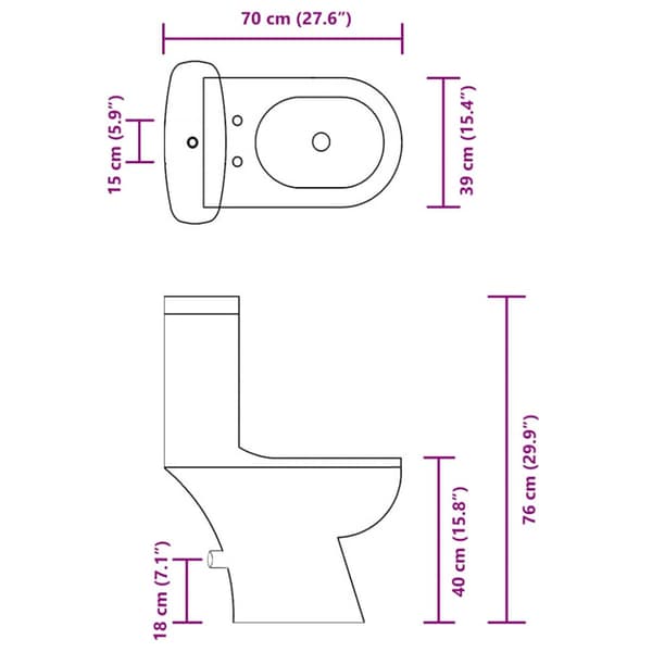 Toalettstol med cistern svart