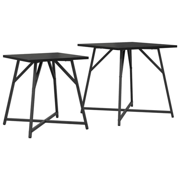Sidobordsset 2 pcs Svart Ek