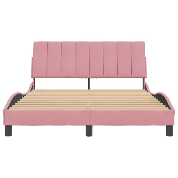 Bed Frame without Mattress "Hanko" Pink 120x200 cm Velvet