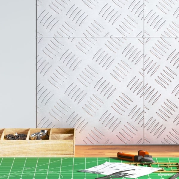 Aluminium Checker Plates 4 st Halkfri 30x30 cm