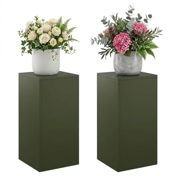 Växtställ 2 pcs Olivgrön 30 x 30 x 60 cm Stål