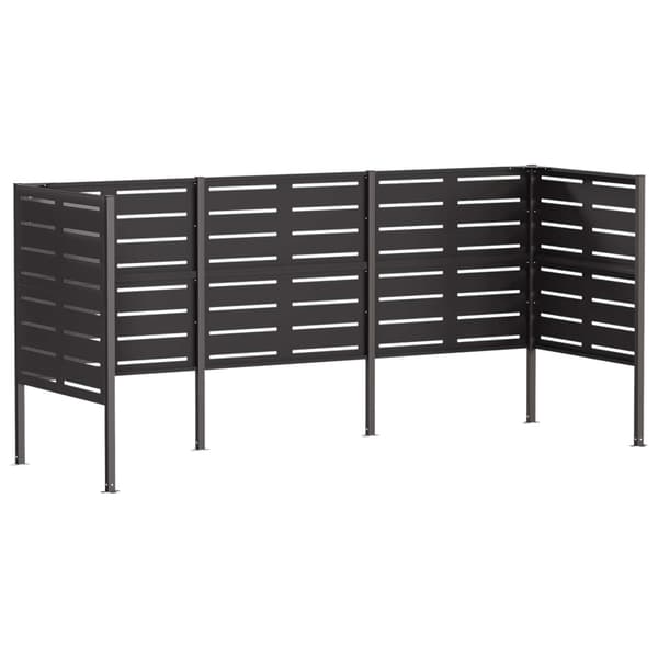 Soptunneskärm 249 x 85 x 113 cm Stål Svart