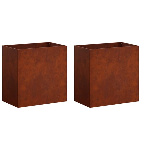 Trädgårdsplanterare 2 st Rostig 50 x 30 x 40 cm