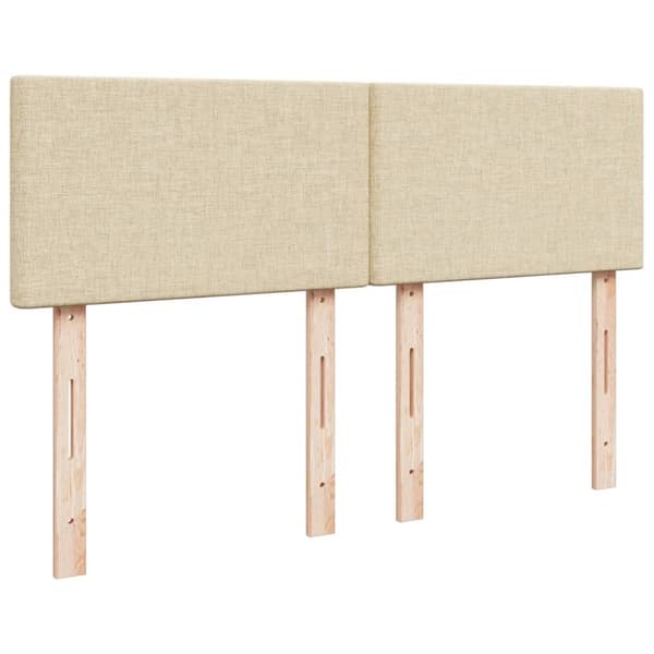 Ramsäng med madrass gräddvit 140x190 cm tyg