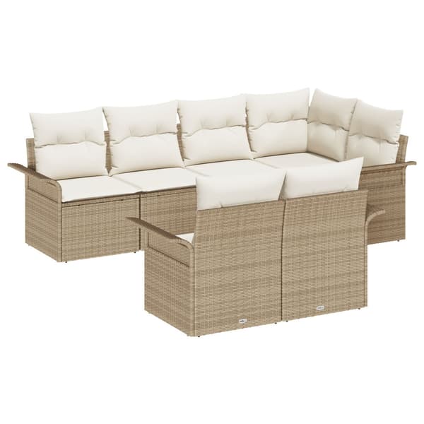 Trädgårdsoffset 7 st Beige konstrotting