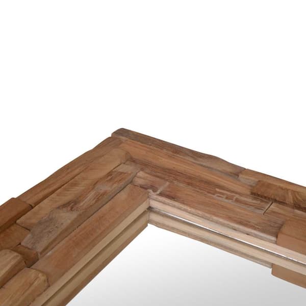 Prydnadsspegel teak 120x60 cm rektangulär
