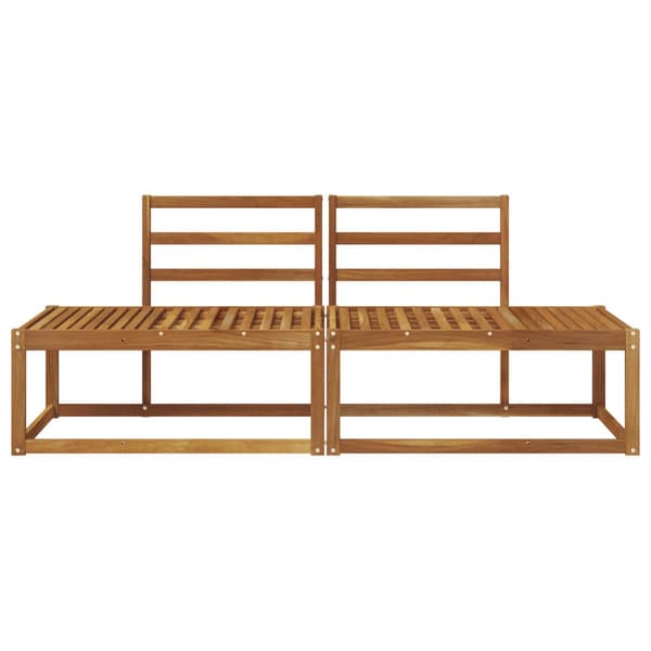Modulsoffa utomhus 2 Stycke Naturfärg 182,5 x 63 x 73 cm