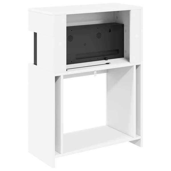 Elektrisk eldstad Vit 64 x 30 x 87 cm Konstruerat trä