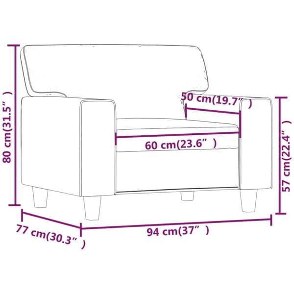 Fåtölj Cappuccino 60 cm konstläder