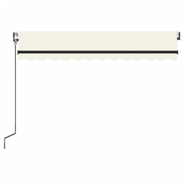 Automatisk markis med vindsensor & LED 350x250 cm gräddvit