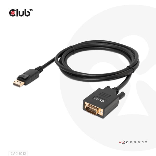 Club 3D - videoadapterkabel - DisplayPort till HD-15 (VGA) - 2 m