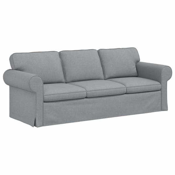 Soffa Ljusgrå 215 x 82 x 80 cm tyg